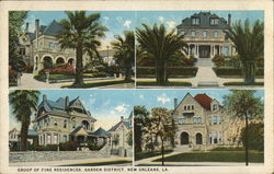 Group of Fine Residences, Garden District New Orleans, LA Postcard Postcard Postcard