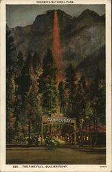 The Fire Fall, Glacier Point Yosemite National Park Postcard Postcard Postcard