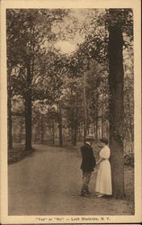 "Yes" or "No" - Man Holding Woman's Hand Loch Sheldrake, NY Postcard Postcard Postcard