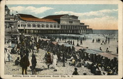 Bathing Scene near Hippodrome Ocean City, NJ Postcard Postcard Postcard