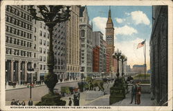 Michigan Avenue, Looking North from the Art Institute Chicago, IL Postcard Postcard Postcard