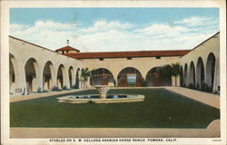 K. W. Kellogg Arabian Horse Ranch - Stables Pomona, CA Postcard Postcard Postcard