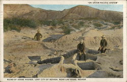 Ruins of Adobe Houses, Lost City of Nevada, Near Las Vegas Postcard