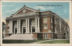 First Baptist Church Sherman, TX Postcard Postcard Postcard