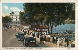 Hotel Elmwood and Lake Front, Conneaut Lake Park Pennsylvania Postcard Postcard Postcard