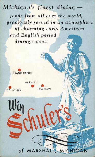 Win Schuler's Restaurant Marshall Michigan