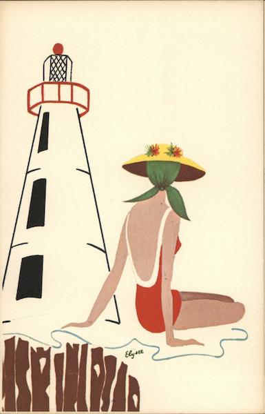 Mary Lou and Lighthouse Bahamas Caribbean Islands