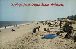 Beach Scene Dewey Beach, DE Postcard Postcard Postcard