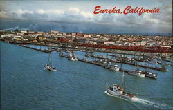 Aerial of the Eureka Boat Basin Postcard