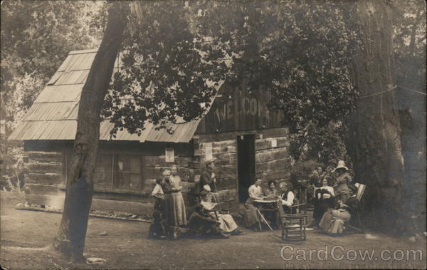 Group at Cabin, Cold Brook Camp Azusa California