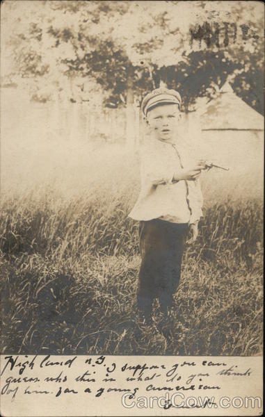 Young Boy Holding Toy Pistol Boys