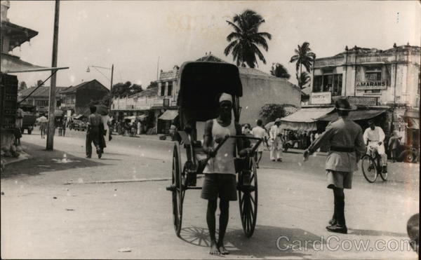 Rickshaw and Driver Ceylon Southeast Asia