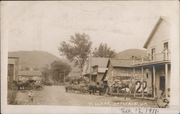 Street Scene - Horses & Wagons Chaseburg Wisconsin