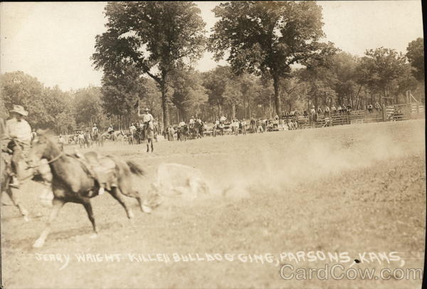 1921 Jerry Wright Killed Bulldogging Parsons Kansas