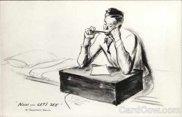 Solder With Pen and Paper to Write Letter Marshall Davis