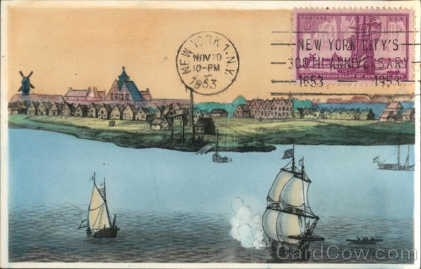 Nieuw Amsterdam from the Seaside, 1656 - New York 300th Anniversary