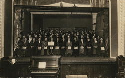 Large Choir in Multiple Rows on Stage Behind Piano Events Postcard Postcard Postcard