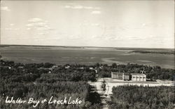 Aerial View of Walker Bay on Leech Lake with Building Postcard