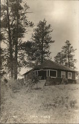 Twin Pines: Cabin on HIll Near Pine Trees Garrison, MN Postcard Postcard Postcard