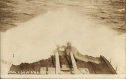 USS " Louisiana" - In a Storm Postcard