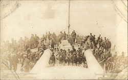 Large Group of Men on Board the 'U. S. S. Louis" Postcard