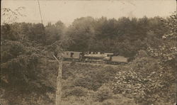 Train Passing Telephone Wires at Highmount, NY Postcard