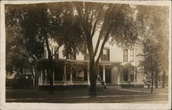 Home with Large Porch and Trees in Yard Clinton, IA Postcard Postcard Postcard