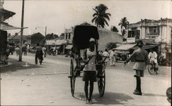 Rickshaw and Driver Ceylon Southeast Asia Postcard Postcard Postcard
