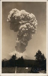 Mt. Asama Cloud of Volcanic Eruption Above Horizon Postcard
