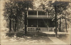 Two-Story Home with Porches near Powers Lake Postcard