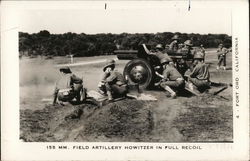 155mm Field Artillery Howitzer in Full Recoil, Fort Ord, Califonia Postcard