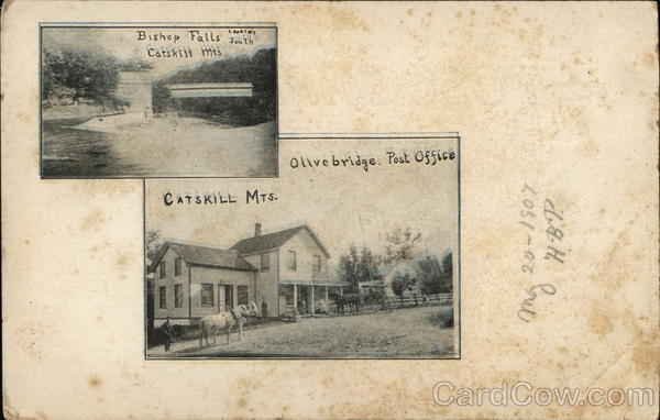 Bishop Falls, Olivebridge Post Office, Catskill Mts. New York