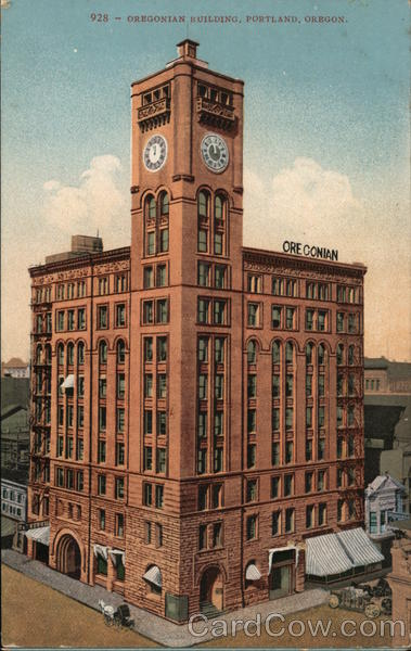 Bird's Eye View of the Oregonian Building Portland