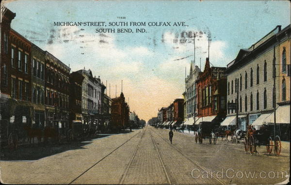Michigan Street, South from Colfax Avenue South Bend Indiana