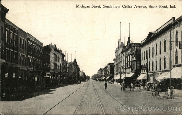 Michigan Street, South from Colfax Avenue South Bend Indiana