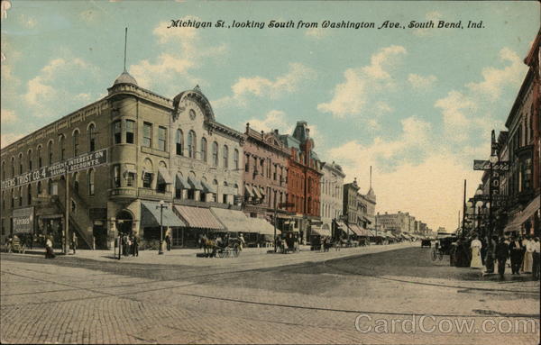 Michigan Street Looking South from Washington Avenue South Bend Indiana