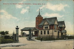 Entrance to Roman Catholic Cemetary Postcard