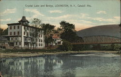 Crystal Lake and Bridge - Catskill Mountains Postcard
