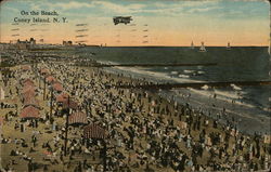 On The Beach Coney Island, NY Postcard Postcard Postcard