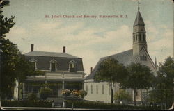 St John's Church and Rectory Slatersville, RI Postcard Postcard Postcard