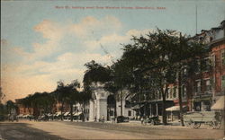 Main St. Looking West from Mansion House Greenfield, MA Postcard Postcard Postcard