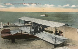 Hydro-Aeroplane on the Beach Postcard