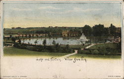 Willow Grove Park - Lake and Fountain Postcard