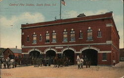 Central Fire Station Postcard