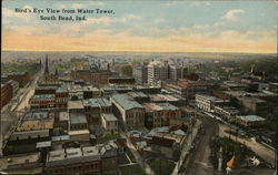 Bird's Eye View of from Water Tower South Bend, IN Postcard Postcard Postcard