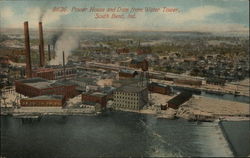 Power House and Dam from Water Tower Postcard