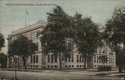 Street View of High School Building Postcard