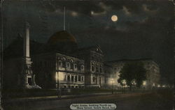 Nigt Scene, Looking North on Main Street Postcard