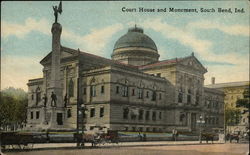 Court House and Monument South Bend, IN Postcard Postcard Postcard