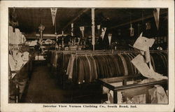 Interior View Vernon Clothing Co. Postcard